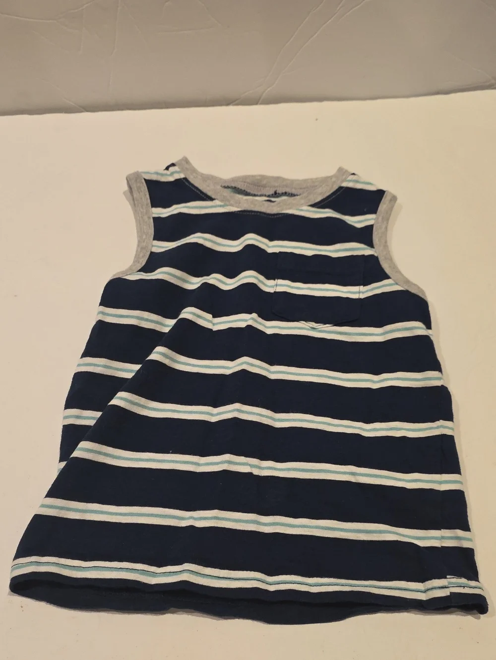 Carter's Navy, White & Light Blue Striped Tank Top 3t
